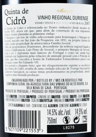 2007 Quinta de Cidrô Marquis tinto