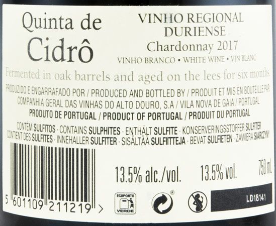 2017 Quinta de Cidrô Chardonnay white