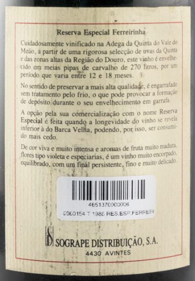 1986 Casa Ferreirinha Reserva Especial tinto