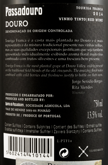 2014 Quinta do Passadouro Touriga Franca tinto