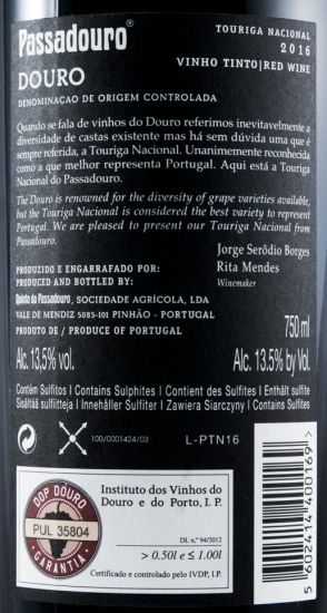 2016 Quinta do Passadouro Touriga Nacional tinto