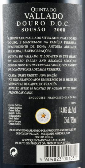 2008 Vallado Sousão tinto