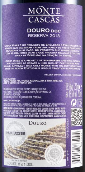 2013 Monte Cascas Reserva Douro red