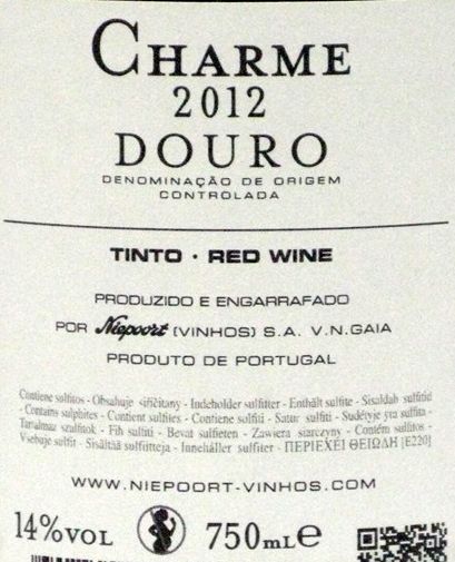 2012 Niepoort Charme red
