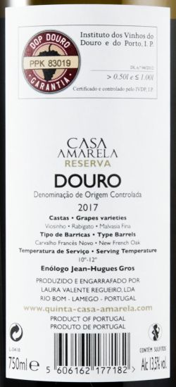 2017 Casa Amarela Reserva branco