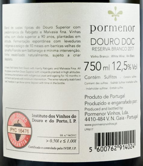 2017 Pormenor Reserva white