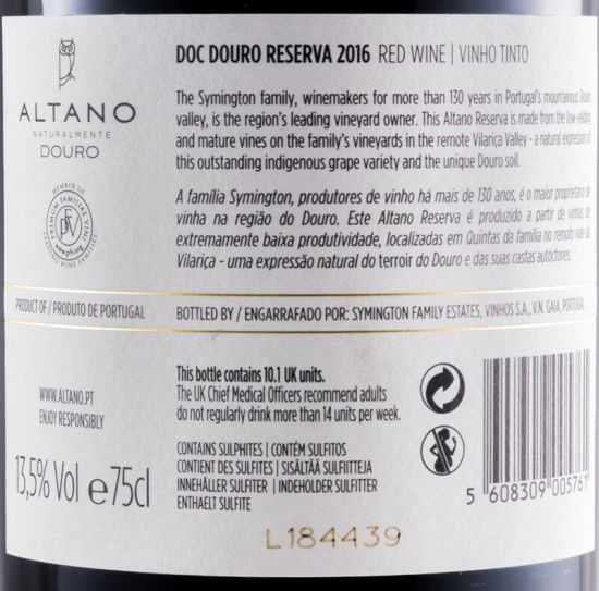 2016 Altano Reserva tinto