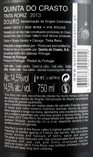 2013 Quinta do Crasto Tinta Roriz red