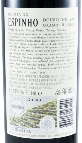 2014 Quinta do Espinho Grande Reserva red