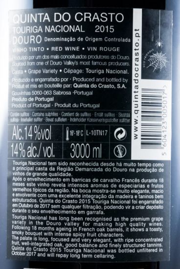 2015 Quinta do Crasto Touriga Nacional tinto 3L