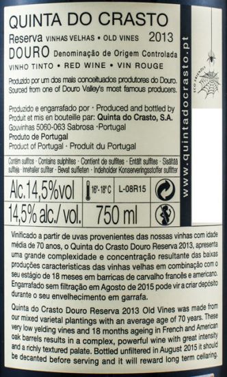 2013 Quinta do Crasto Vinhas Velhas Reserva tinto
