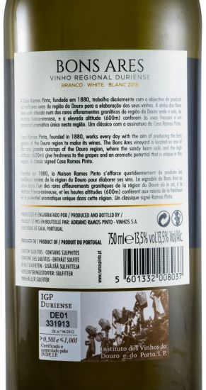 2018 Quinta dos Bons Ares branco