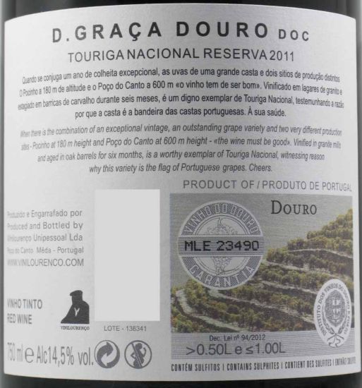 2011 D. Graça Touriga Nacional red