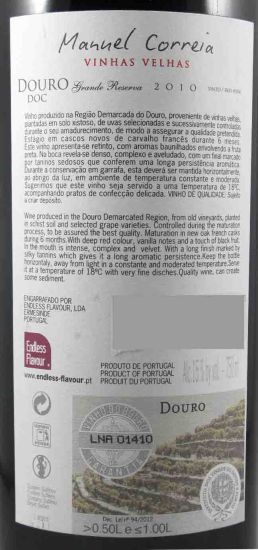 2010 Manuel Correia Vinhas Velhas Grande Reserva red
