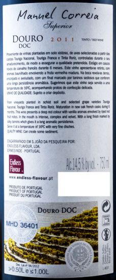 2011 Manuel Correia Superior Tinto