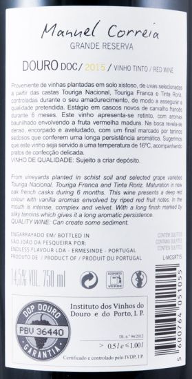 2015 Manuel Correia Grande Reserva red