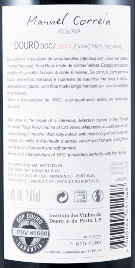 2014 Manuel Correia Reserva tinto