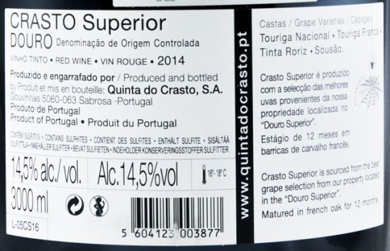 2014 Crasto Superior tinto 3L