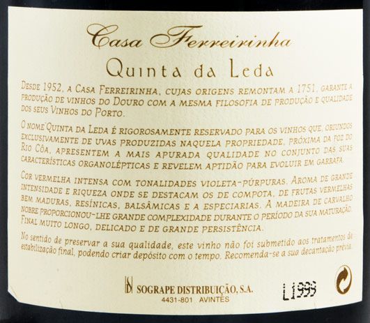 1999 Casa Ferreirinha Quinta da Leda tinto