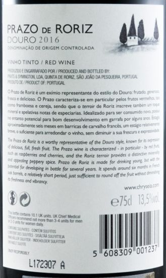 2016 Prazo de Roriz tinto
