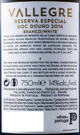 2014 Vallegre Reserva Especial white