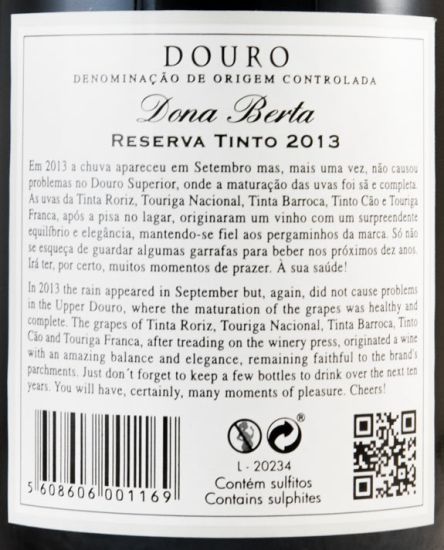2013 Dona Berta Reserva red