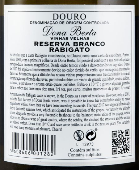 2017 Dona Berta Rabigato Vinhas Velhas Reserva white