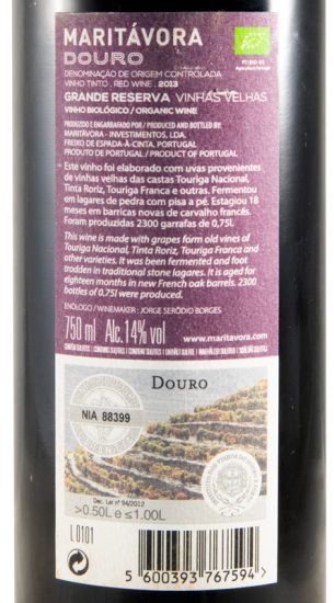 2013 Maritávora Vinhas Velhas Grande Reserva organic red