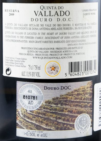 2009 Vallado Reserva white