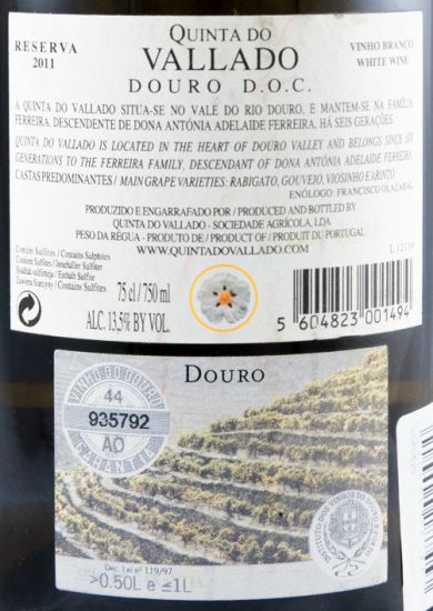 2011 Vallado Reserva white