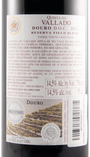 2012 Vallado Reserva tinto
