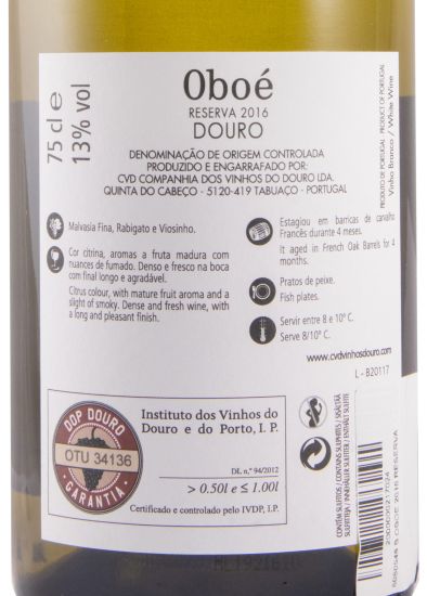 2016 Oboé Reserva branco