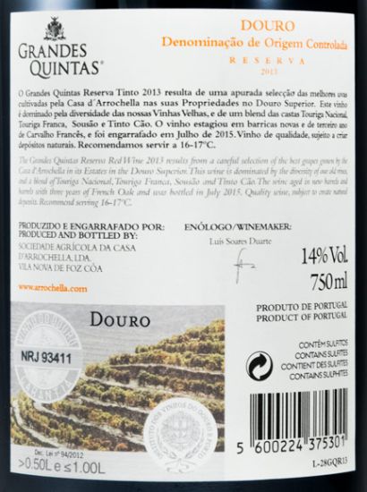 2013 Grandes Quintas Reserva red