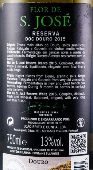 2015 Flor de São José Reserva white