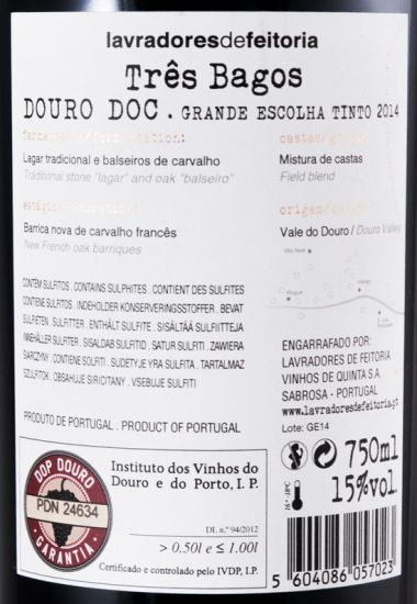 2014 Lavradores de Feitoria Três Bagos Grande Escolha Tinto
