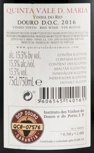2016 Quinta Vale D. Maria Vinha do Rio tinto