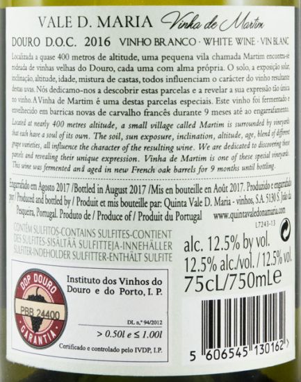 2016 Vale D. Maria Vinha de Martim white