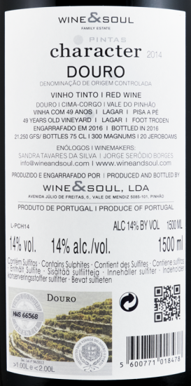 2014 Pintas Character tinto 1,5L