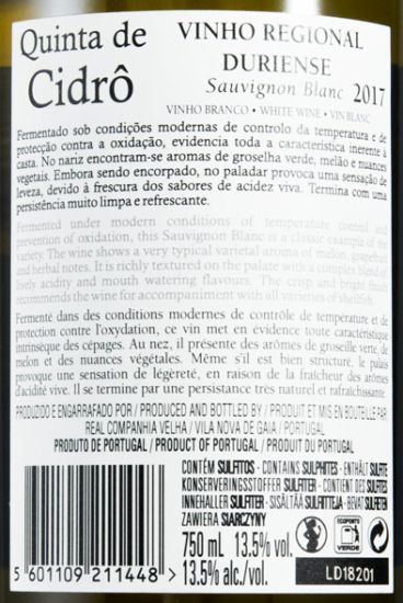 2017 Quinta de Cidrô Sauvignon branco