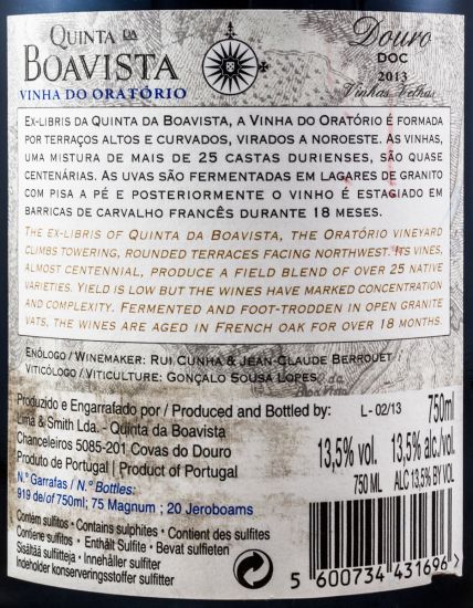 2013 Quinta da Boavista Vinha do Oratório Vinhas Velhas tinto