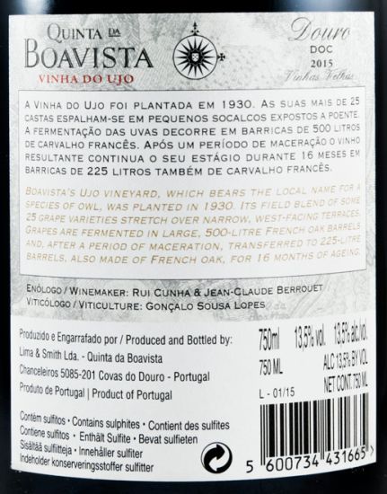 2015 Quinta da Boavista Vinha do Ujo Vinhas Velhas red