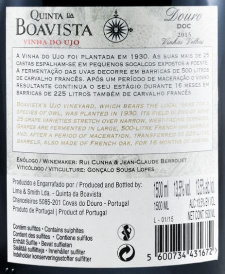 2015 Quinta da Boavista Vinha do Ujo Vinhas Velhas red 1.5L