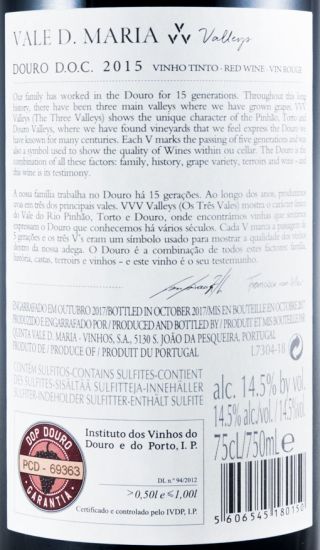 2015 Quinta Vale D. Maria VVV Valleys tinto