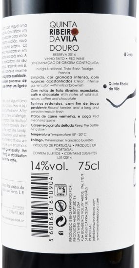 2014 Quinta Ribeiro da Vila Reserva red