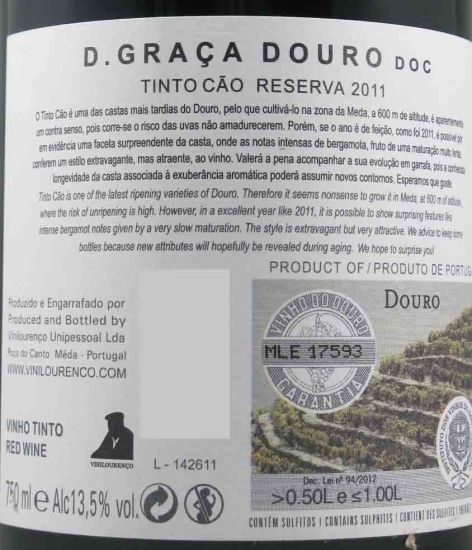 2011 Dona Graça Tinto Cão red