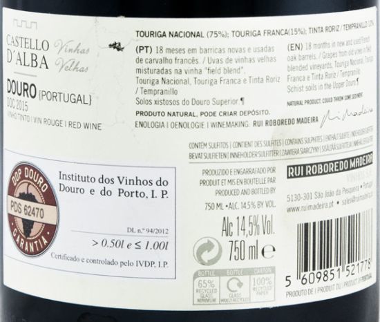 2015 Castello D'Alba Vinhas Velhas Grande Reserva tinto