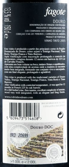 2005 Fagote tinto 1,5L