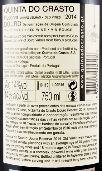 2014 Quinta do Crasto Vinhas Velhas Reserva tinto