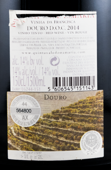 2014 Quinta Vale D. Maria Vinha da Francisca tinto 1,5L