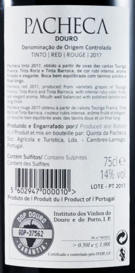 2017 Quinta da Pacheca red